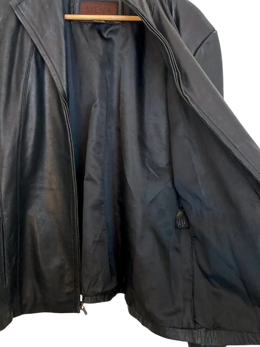 Vintage SIENA Leather Jacket High Neck G111 Moto Chic Black Size XXL